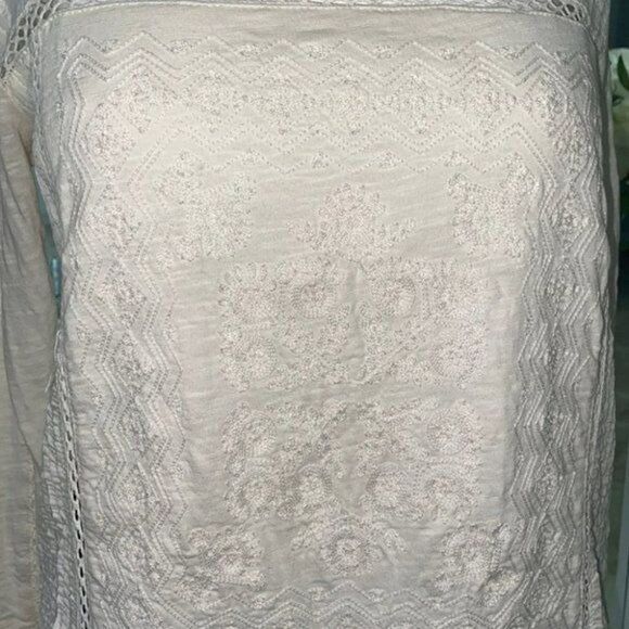Lucky Brand Long Sleeve Pleated Embroidered Top Size S - Picture 10 of 14
